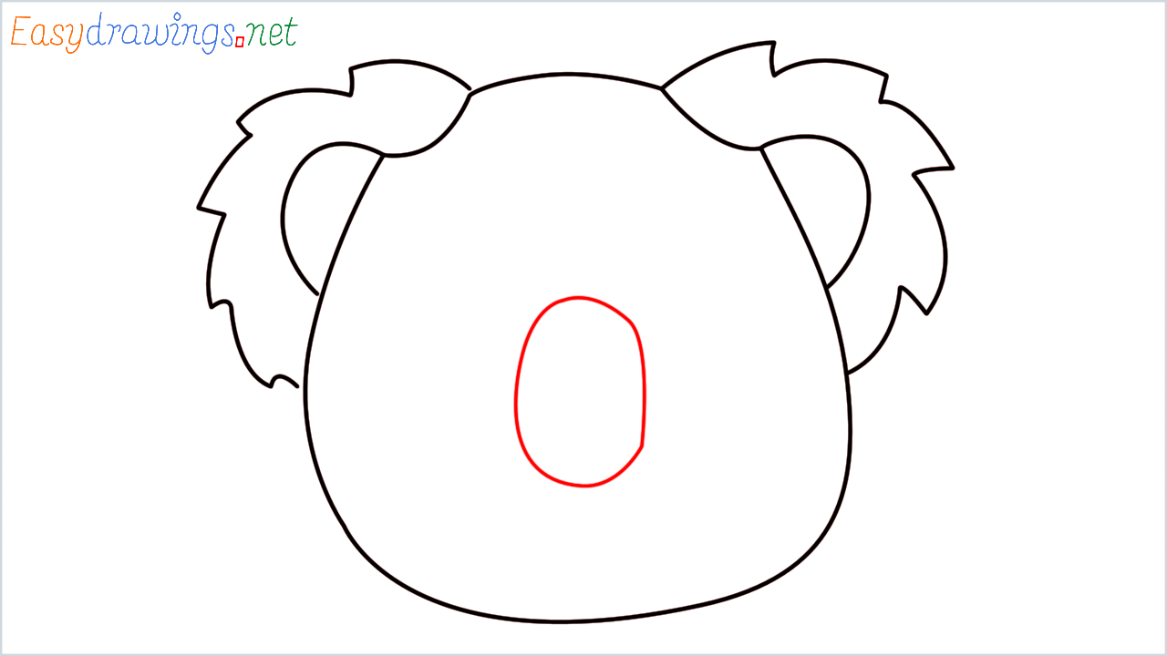 How to draw Koala Emoji step (5)