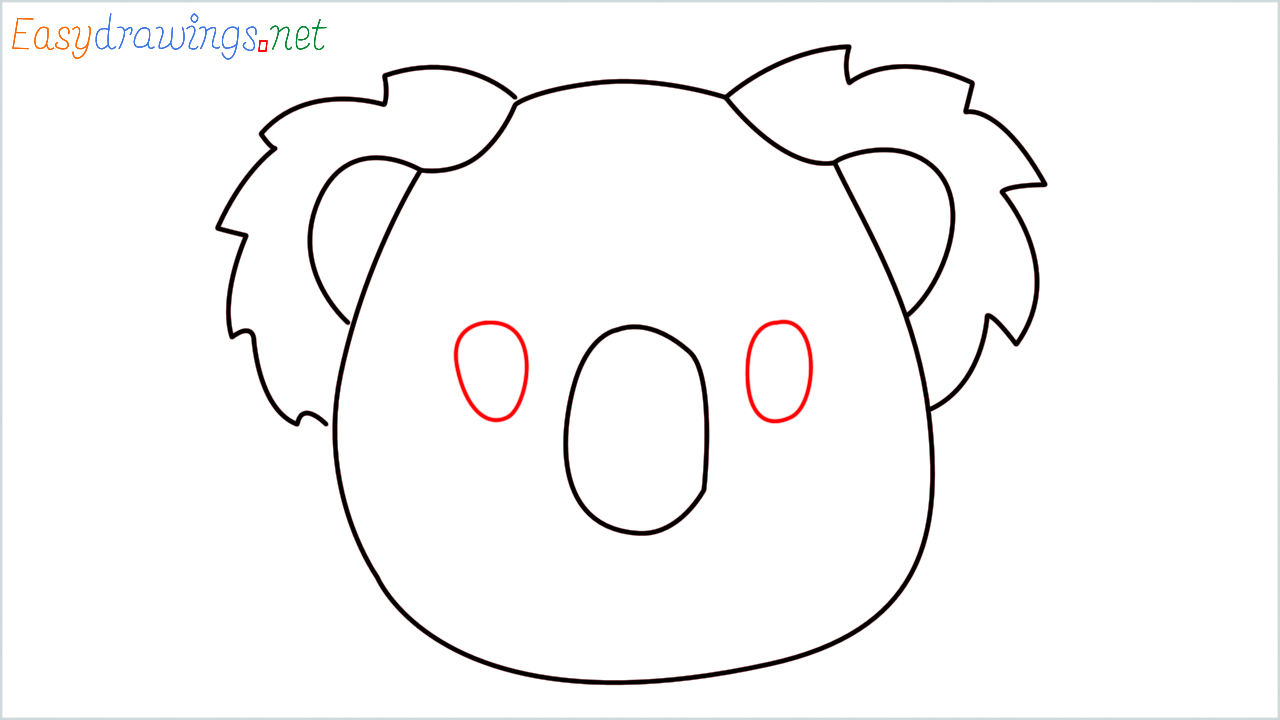 How to draw Koala Emoji step (6)