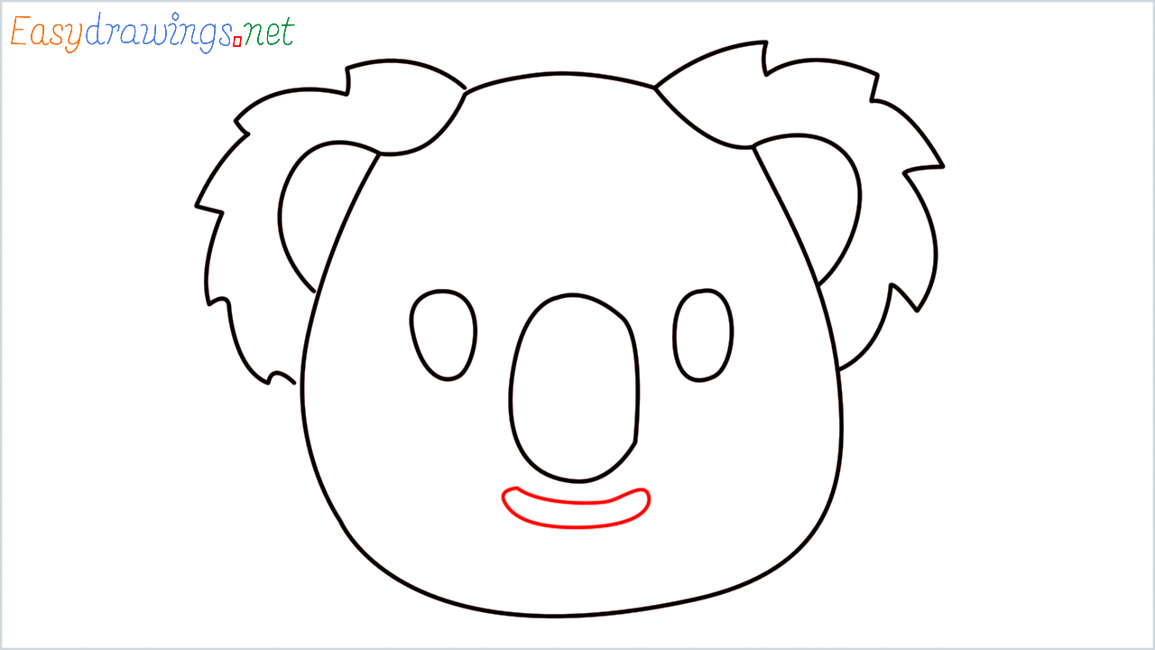 How to draw Koala Emoji step (7)