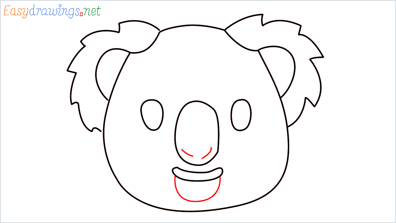 How to draw Koala Emoji step (8)