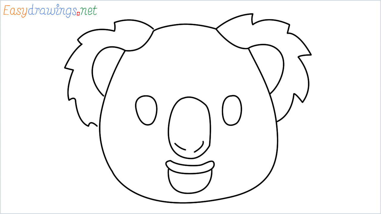 How to draw Koala Emoji step by step for beginners