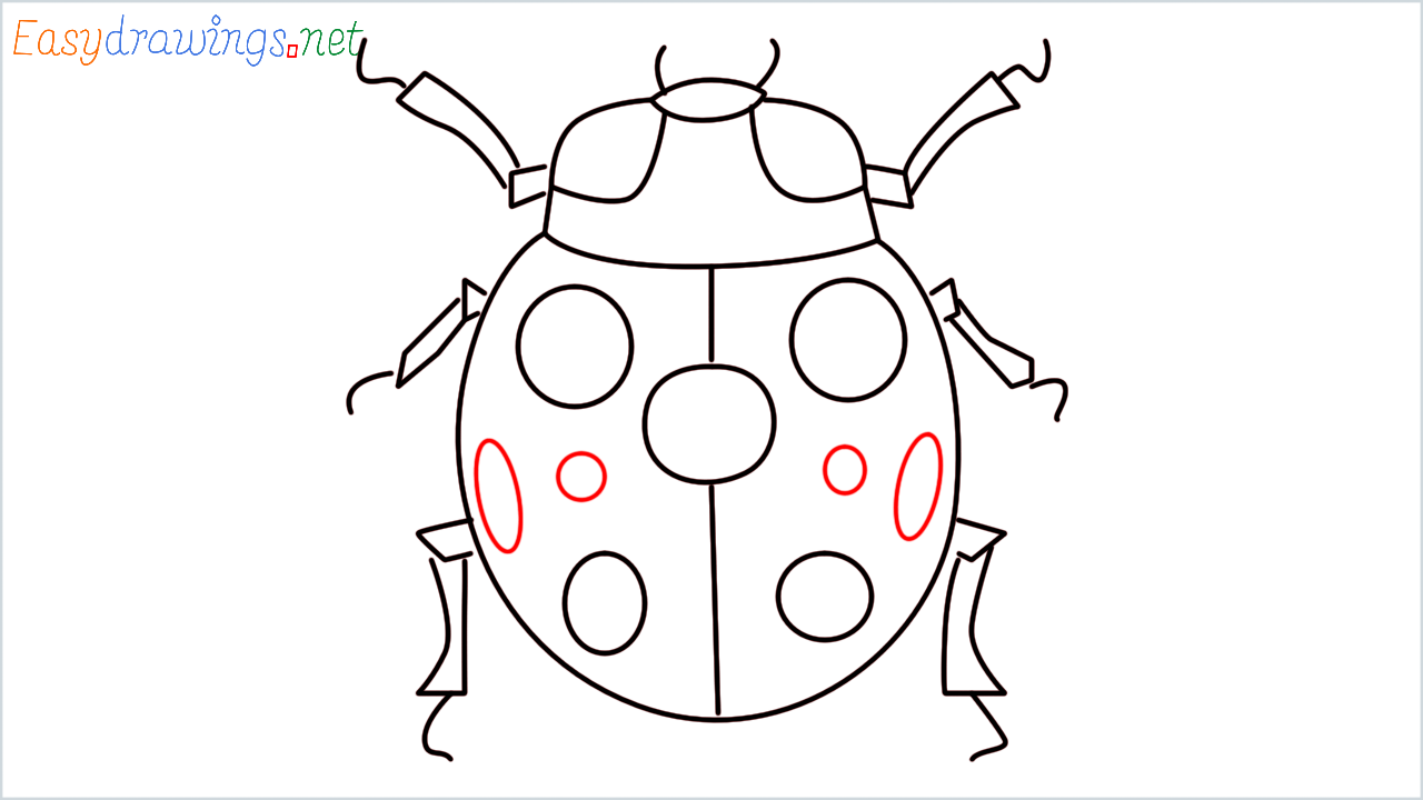 How to draw Lady beetle Emoji step (10)