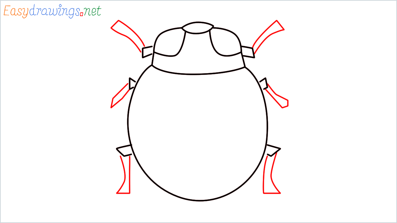How to draw Lady beetle Emoji step (6)