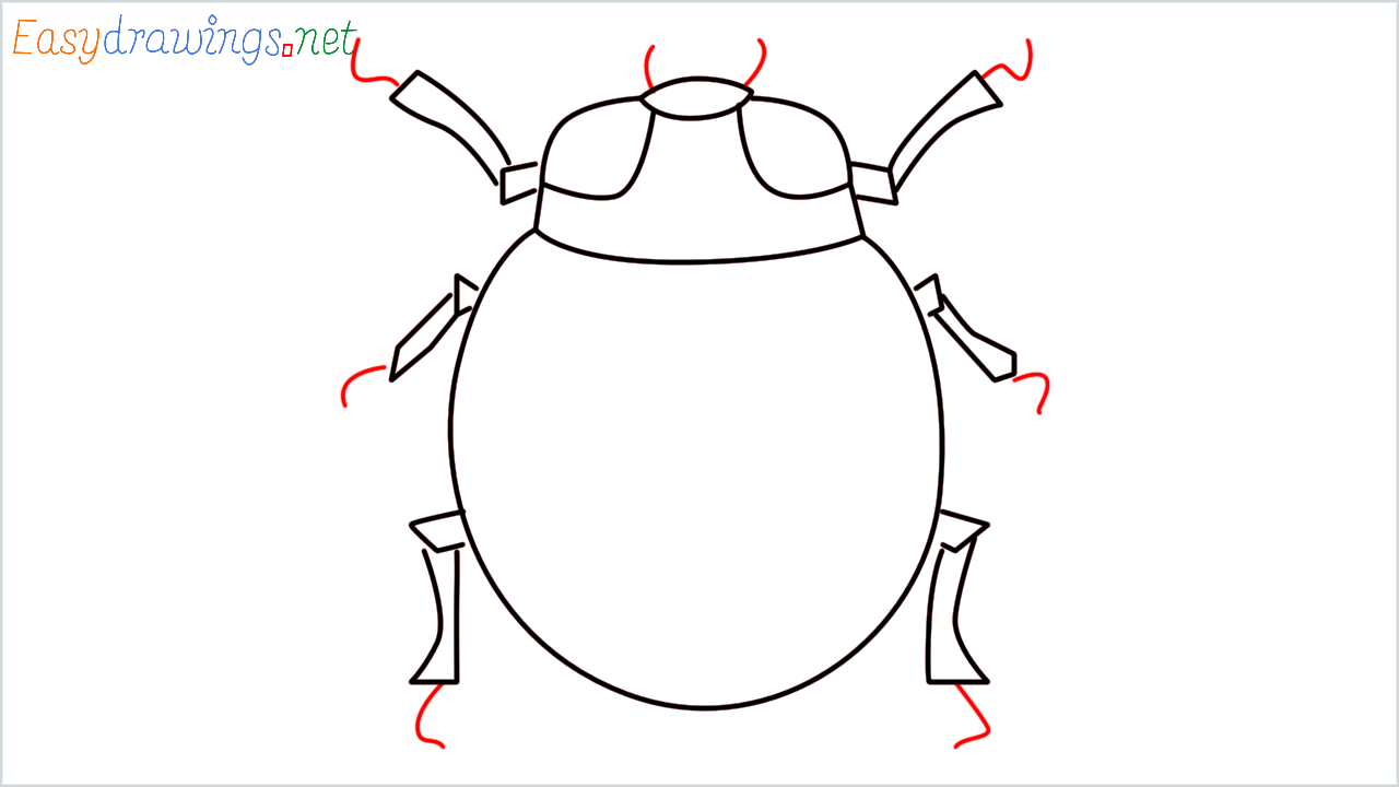 How to draw Lady beetle Emoji step (7)