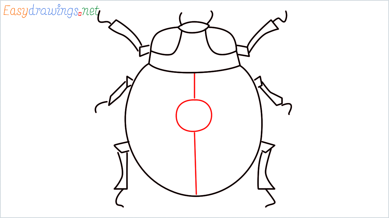 How to draw Lady beetle Emoji step (8)
