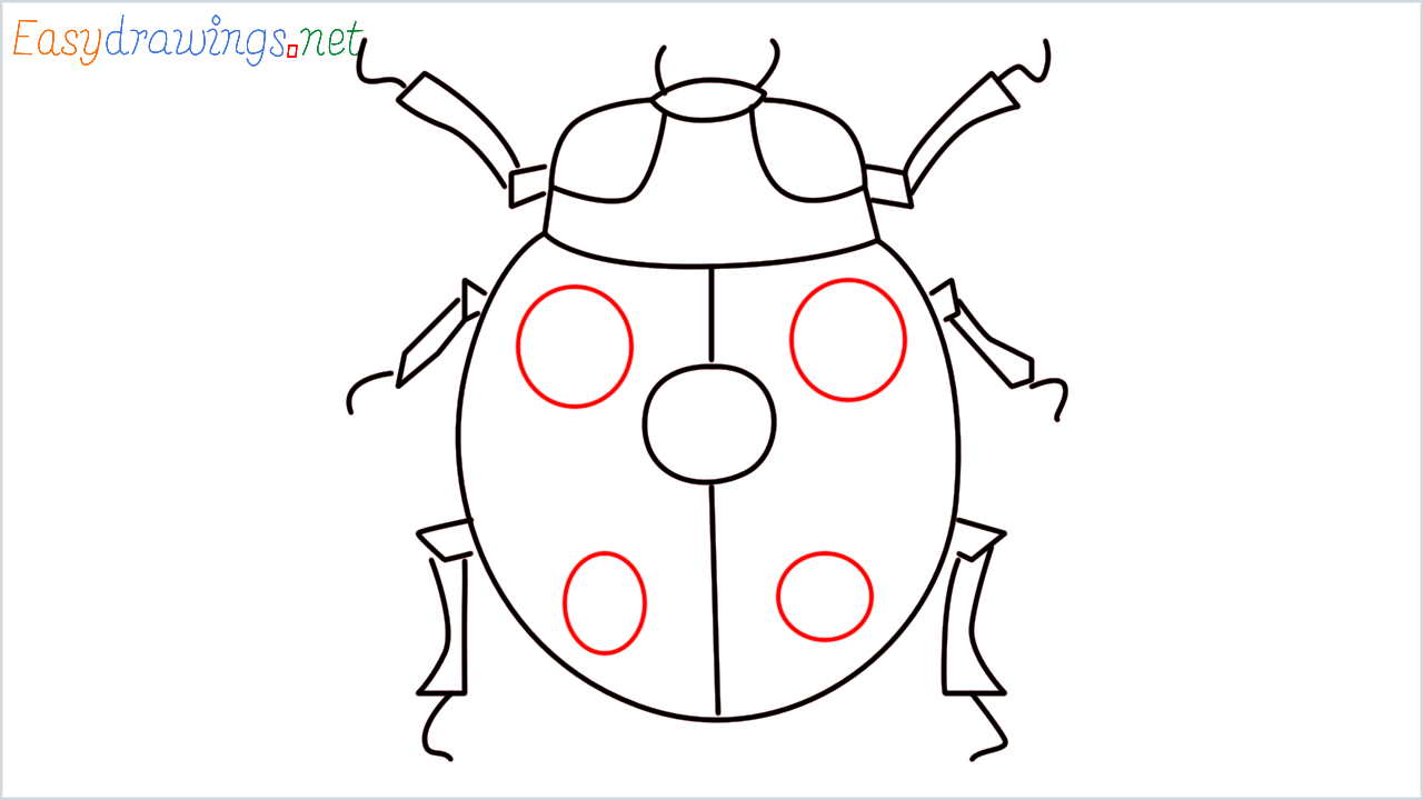 How to draw Lady beetle Emoji step (9)