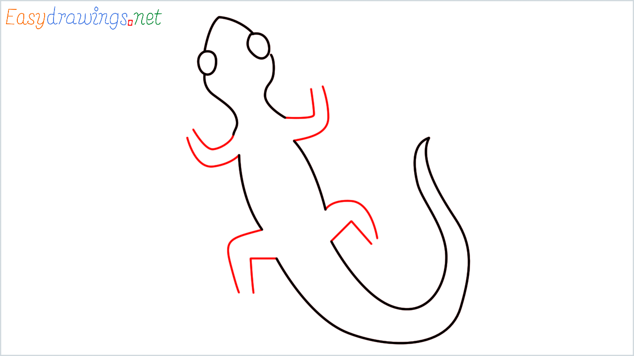 How to draw Lizard Emoji step (6)