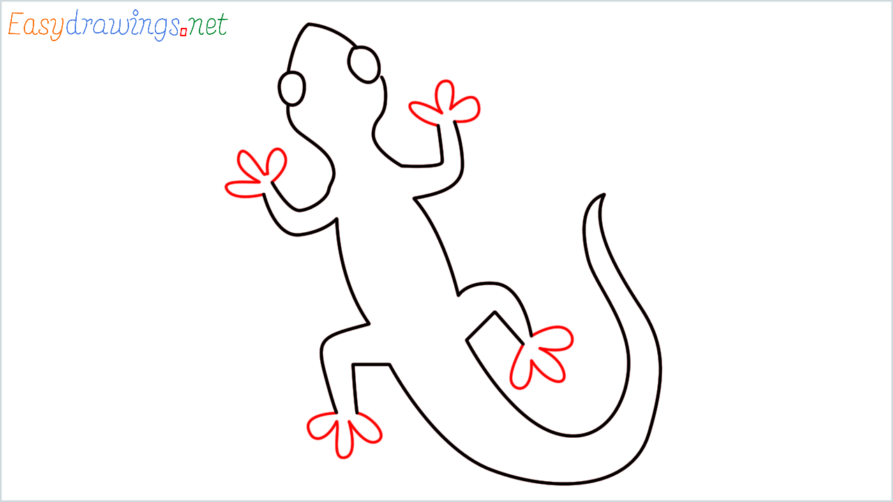 How to draw Lizard Emoji step (7)