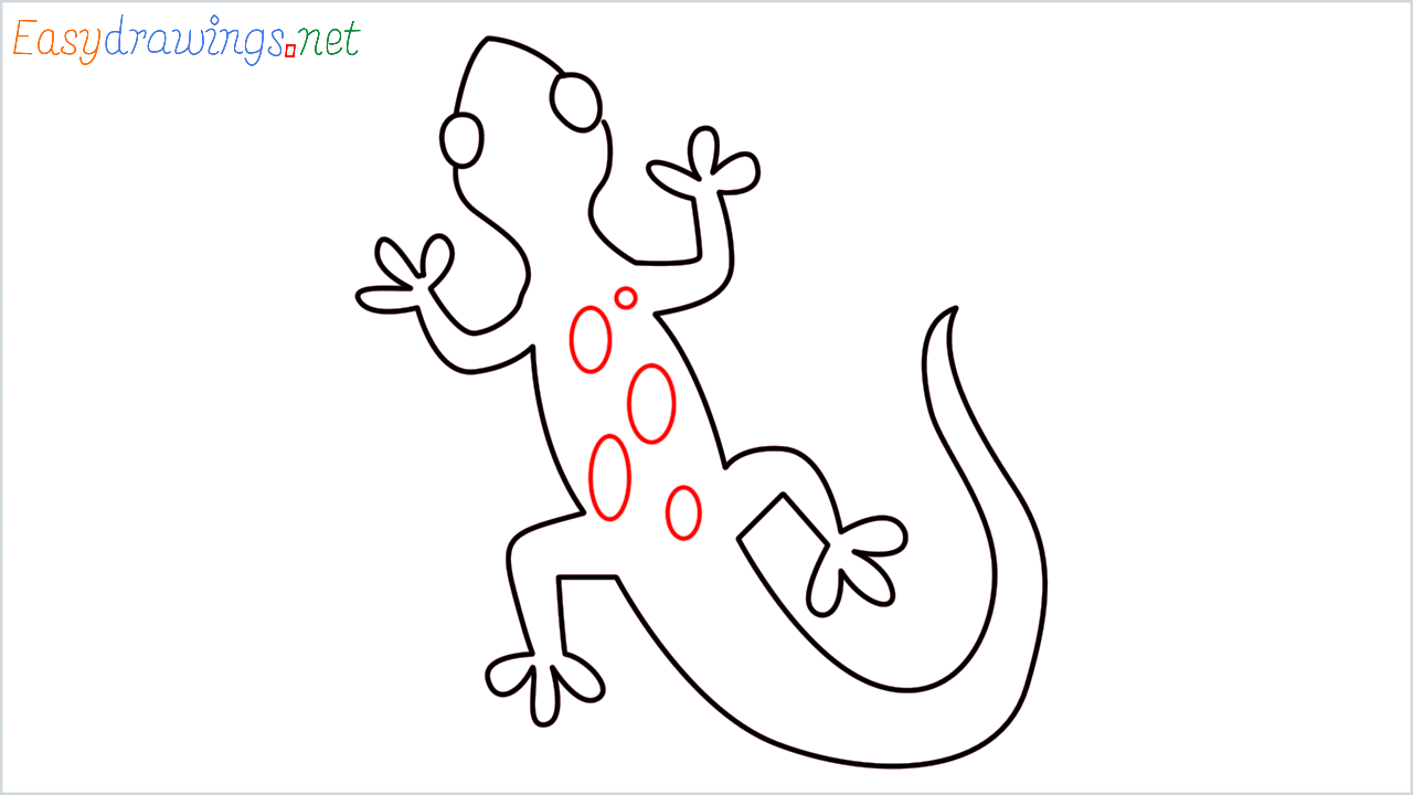 How to draw Lizard Emoji step (8)