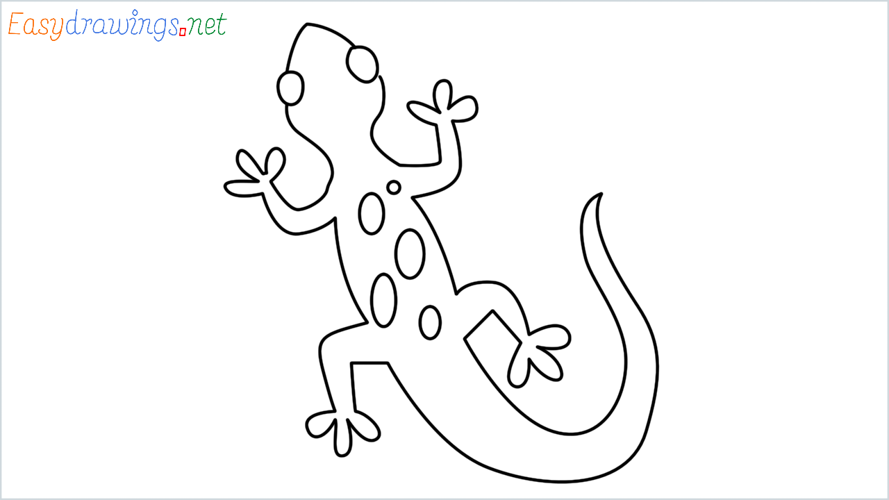 How to draw Lizard Emoji step by step for beginners