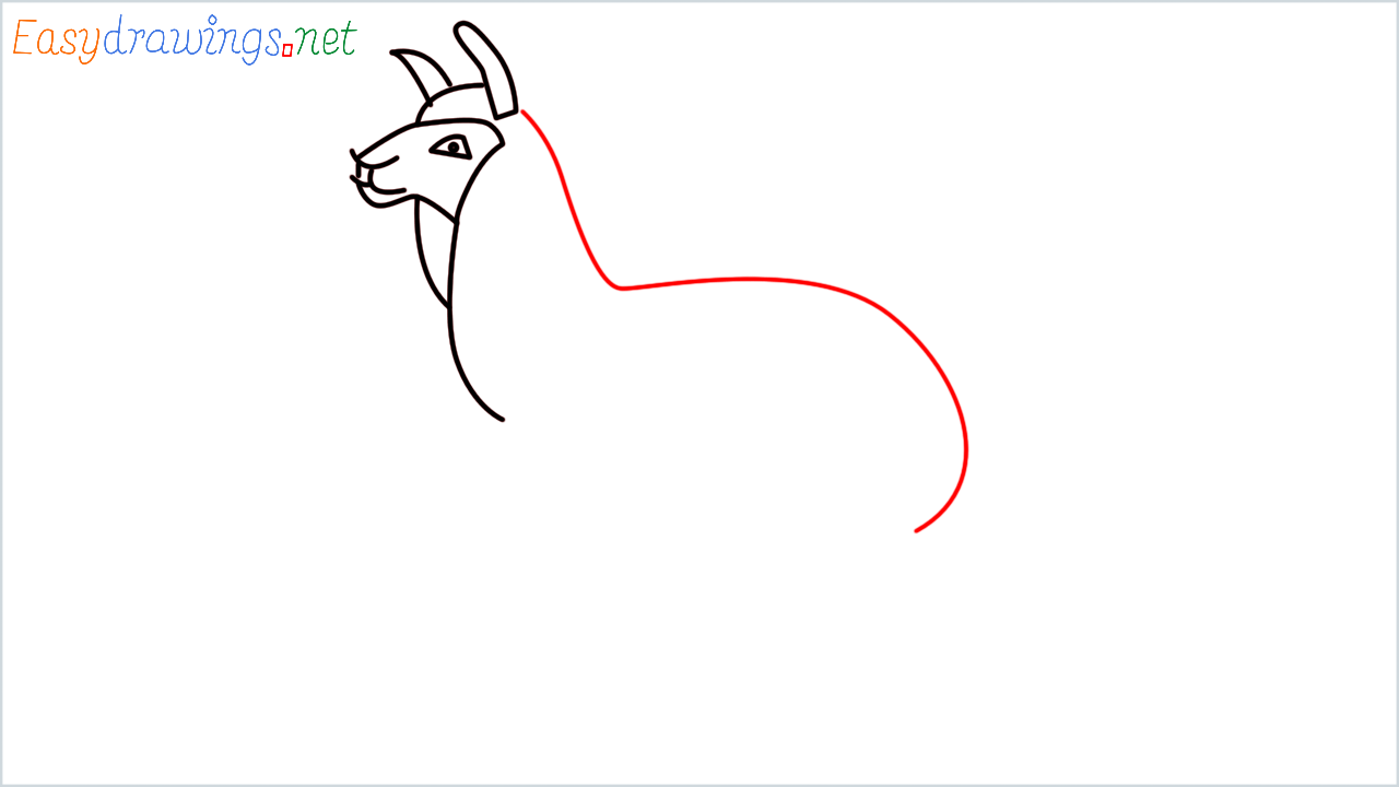 How to draw Llama Emoji step (6)