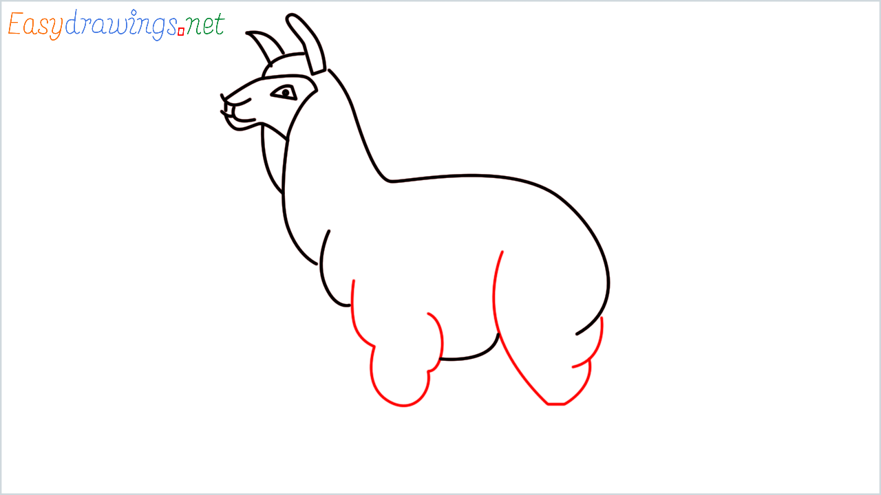 How to draw Llama Emoji step (8)
