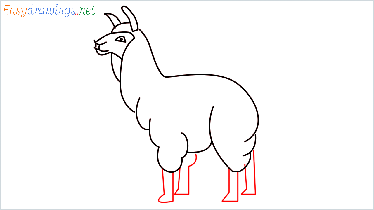 How to draw Llama Emoji step (9)