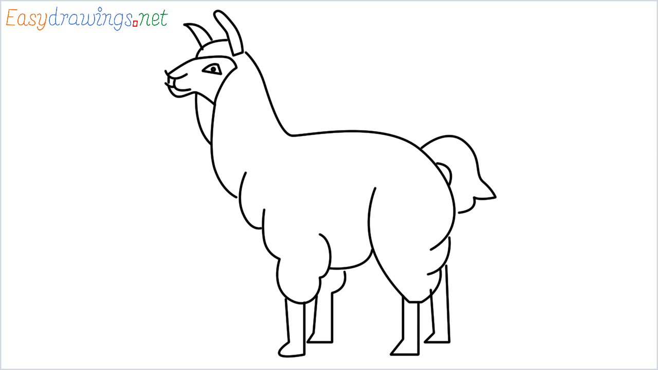 How to draw Llama Emoji step by step for beginners