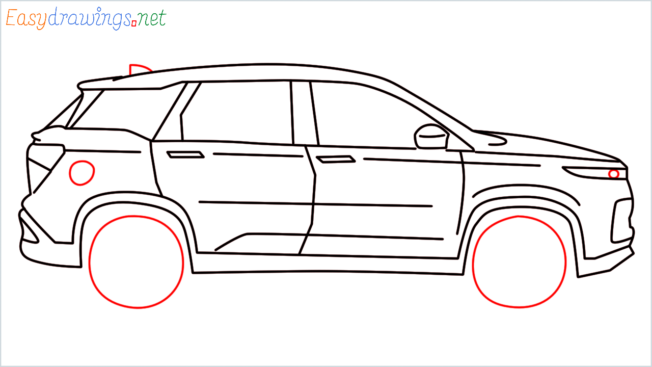 How to draw MG Hector step (11)