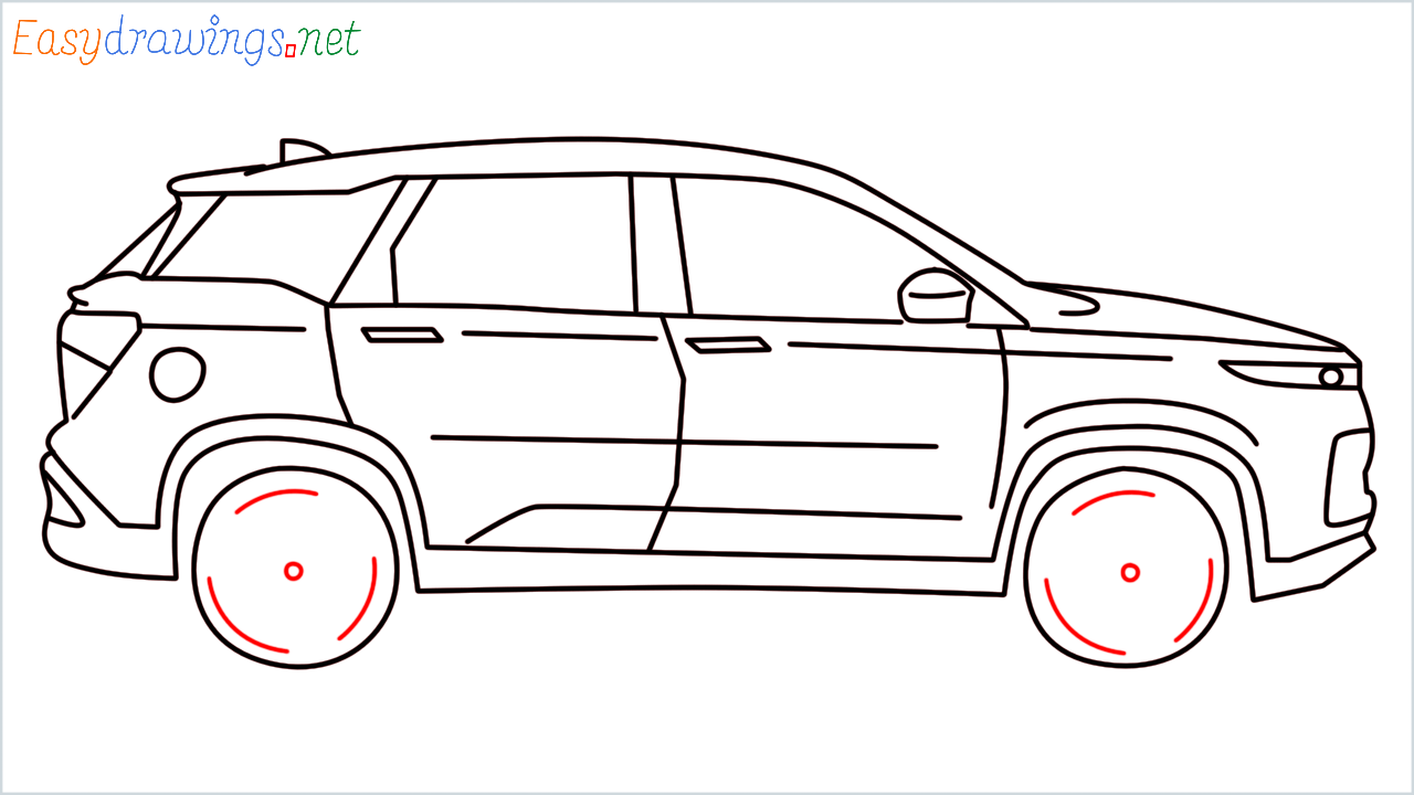 How to draw MG Hector step (12)
