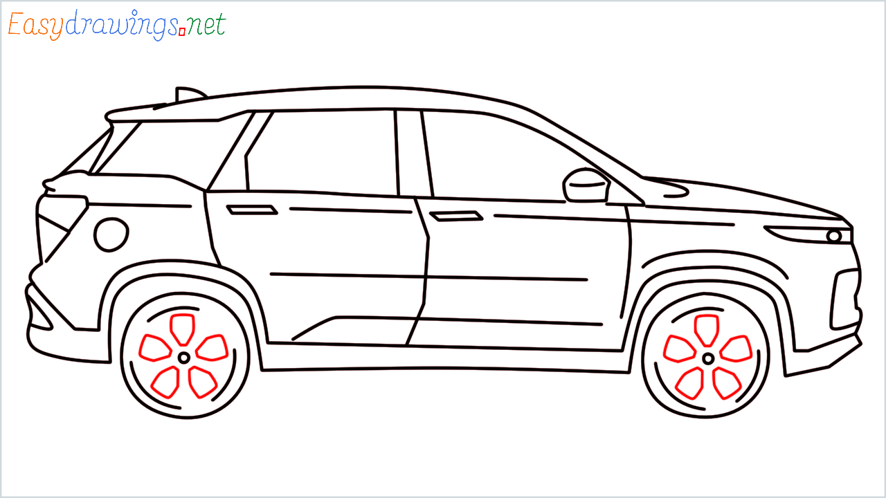 How to draw MG Hector step (13)