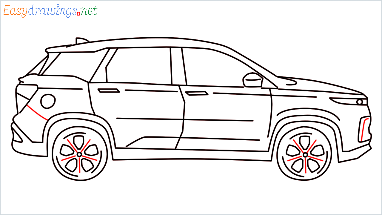 How to draw MG Hector step (14)