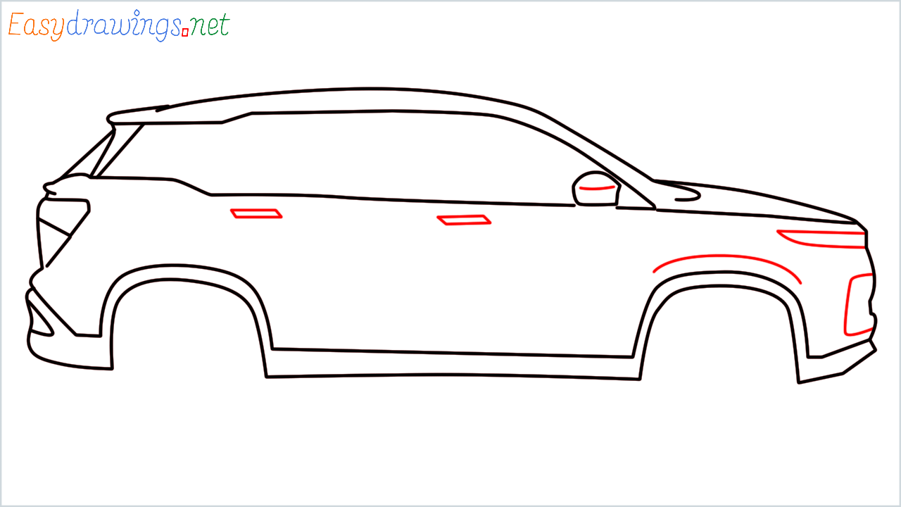 How to draw MG Hector step (8)