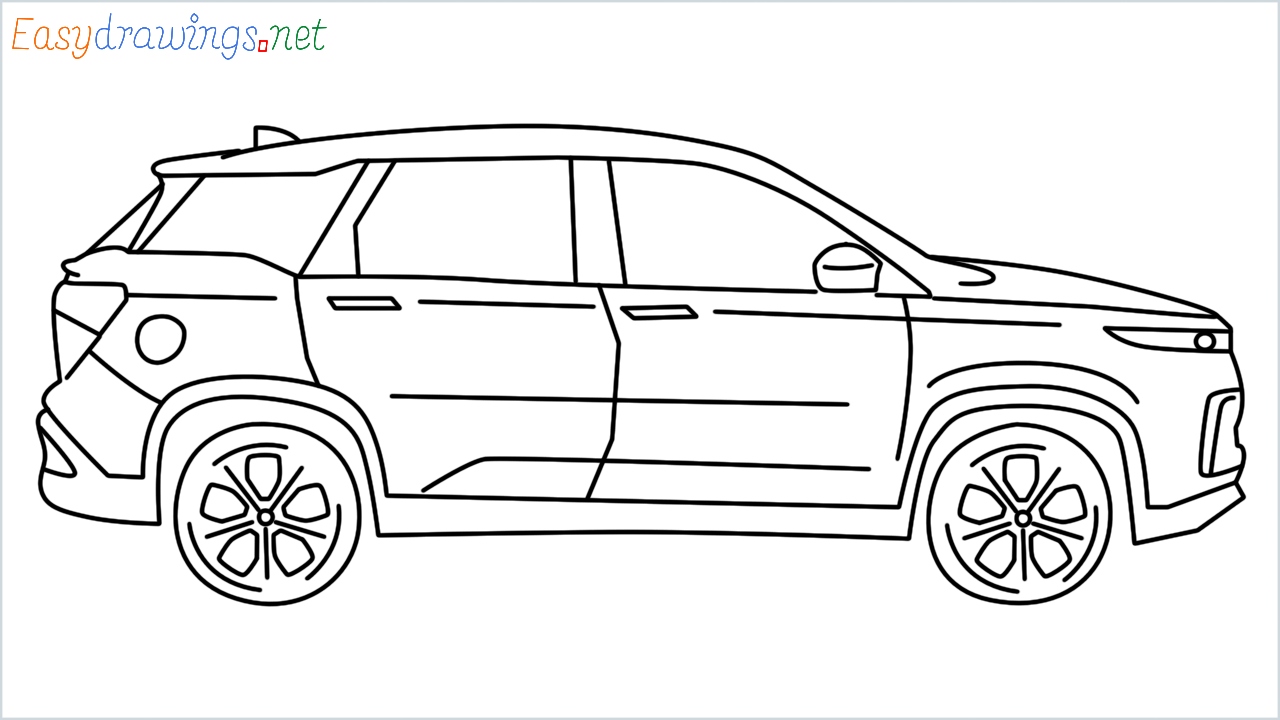 How to draw MG Hector step by step for beginners