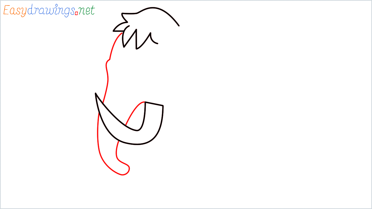 How to draw Mammoth Emoji step (3)