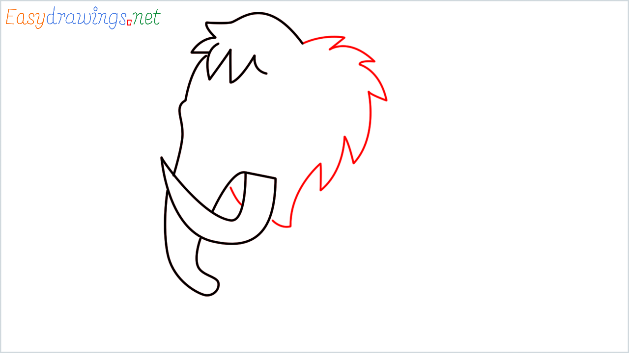 How to draw Mammoth Emoji step (4)