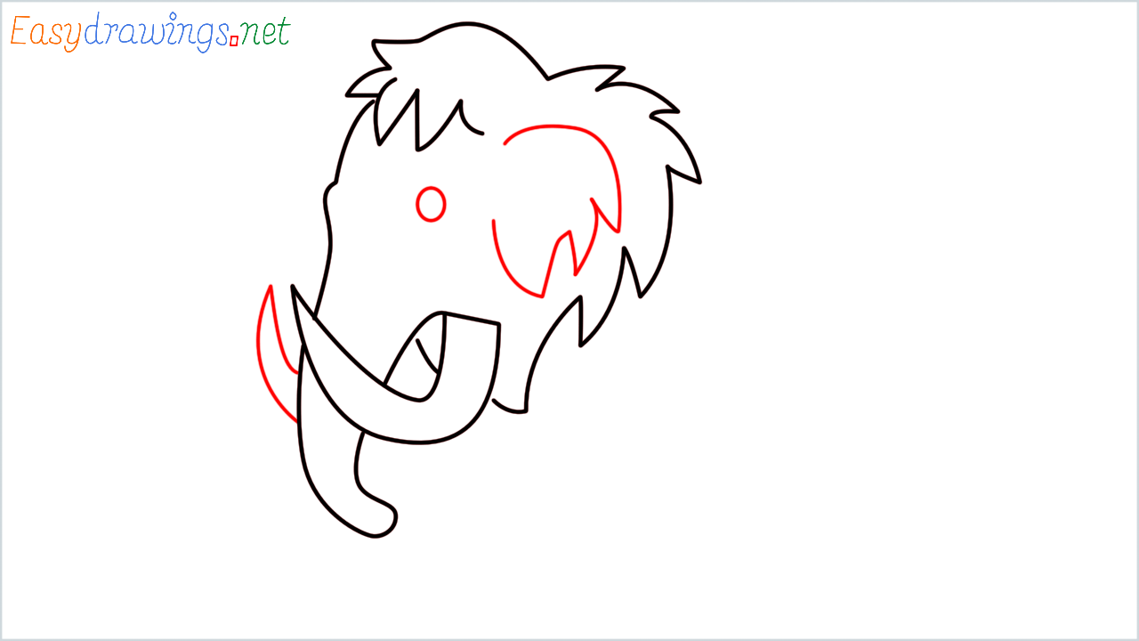 How to draw Mammoth Emoji step (5)