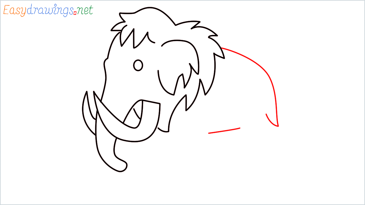 How to draw Mammoth Emoji step (6)