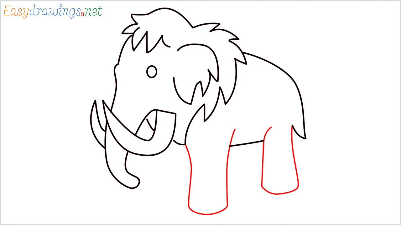 How to draw Mammoth Emoji step (7)