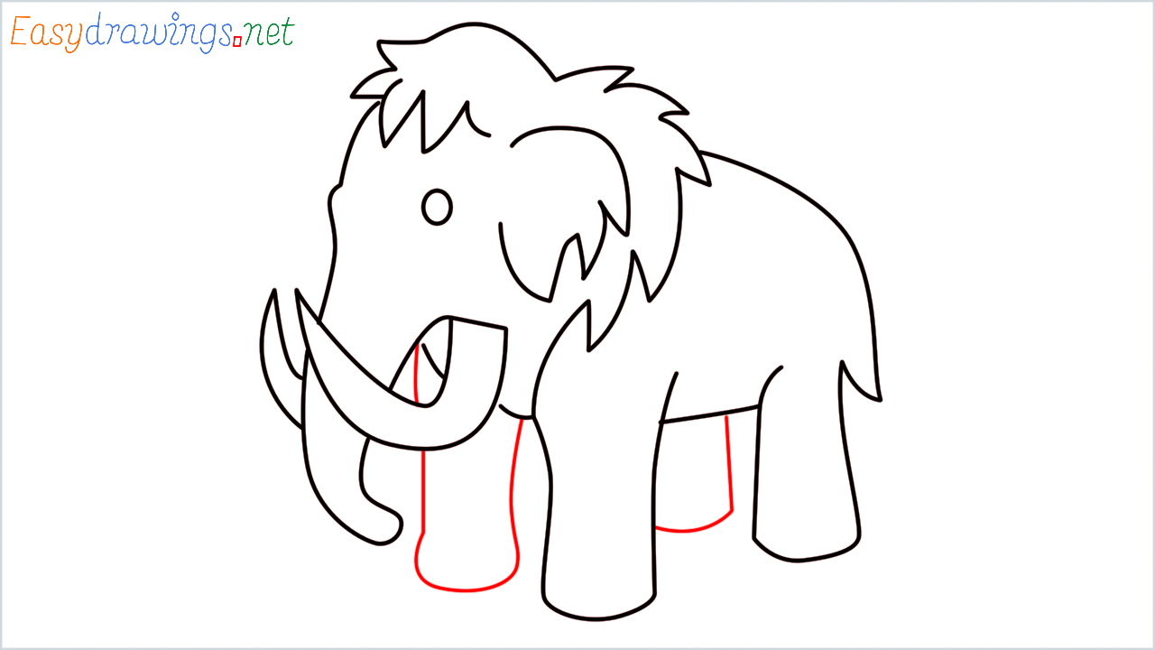 How to draw Mammoth Emoji step (8)