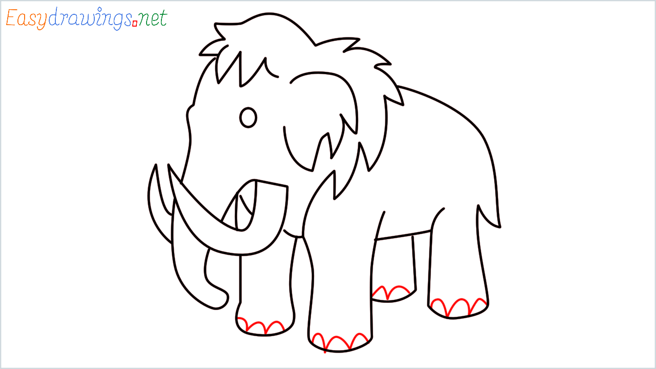 How to draw Mammoth Emoji step (9)