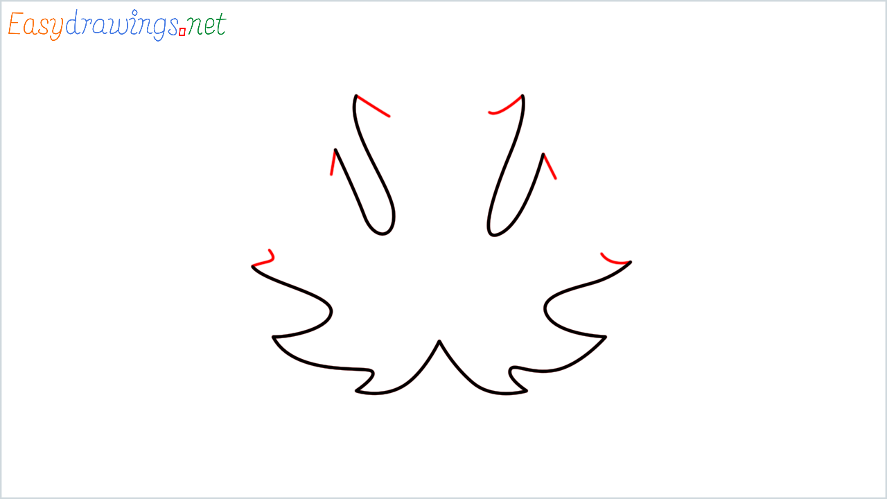 How to draw Maple leaf Emoji step (5)