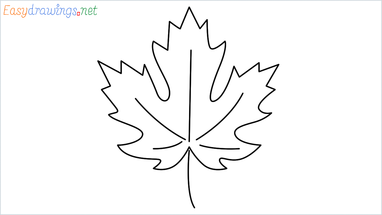 How to draw Maple leaf Emoji step by step for beginners