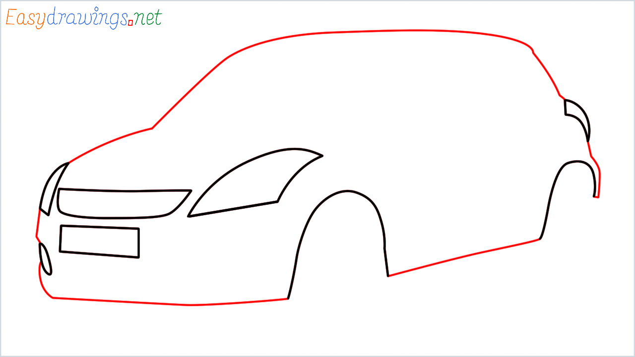 How to draw Maruti Swift step (4)