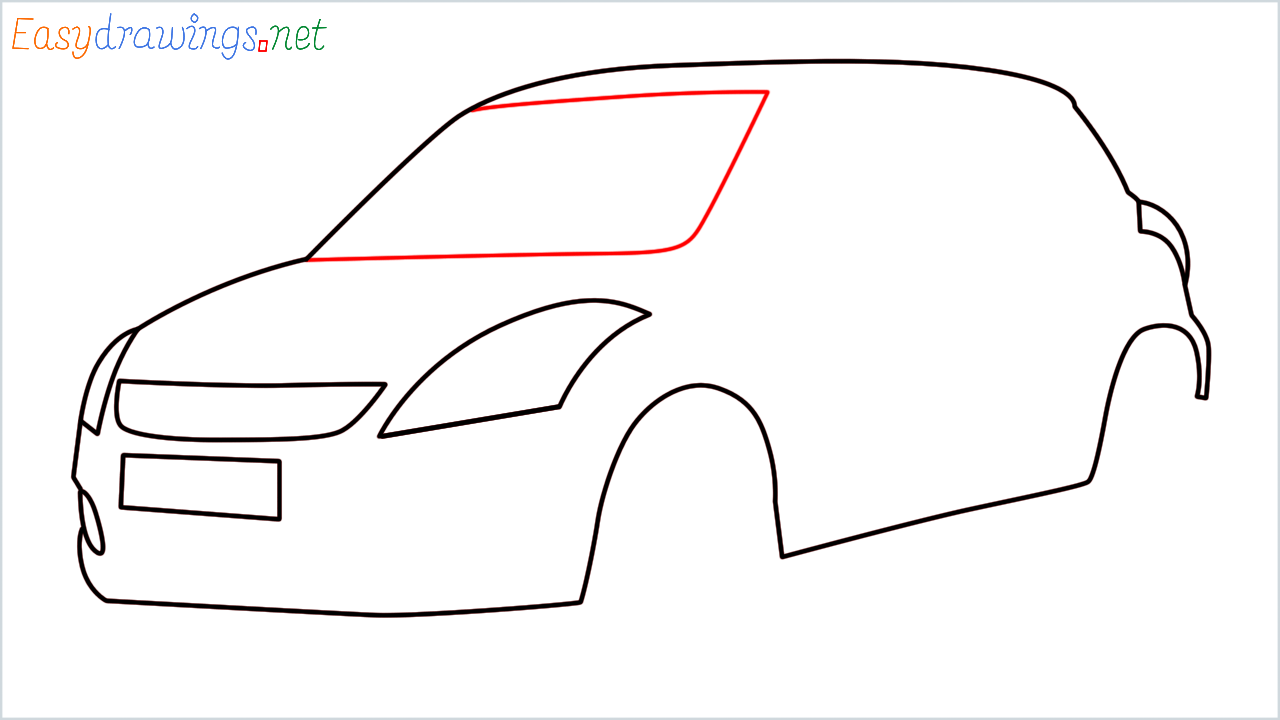 How to draw Maruti Swift step (5)