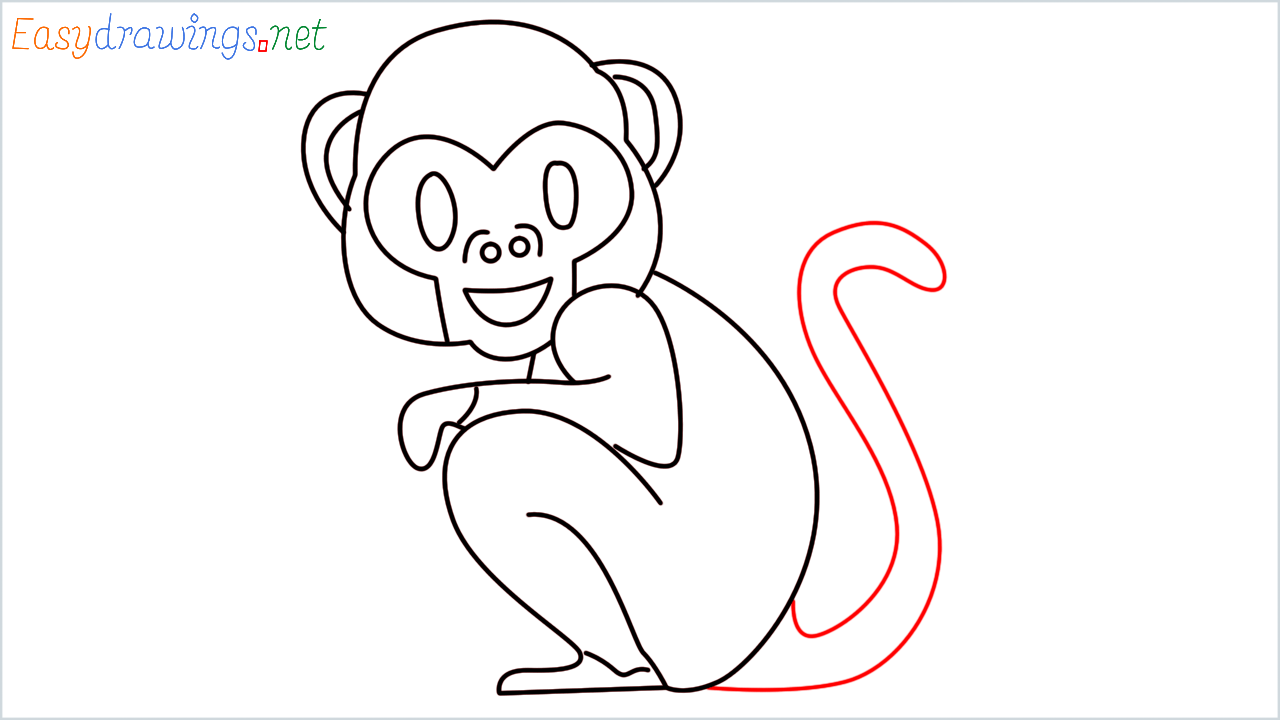 How to draw Monkey Emoji step (10)