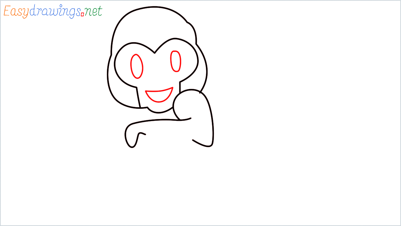 How to draw Monkey Emoji step (5)