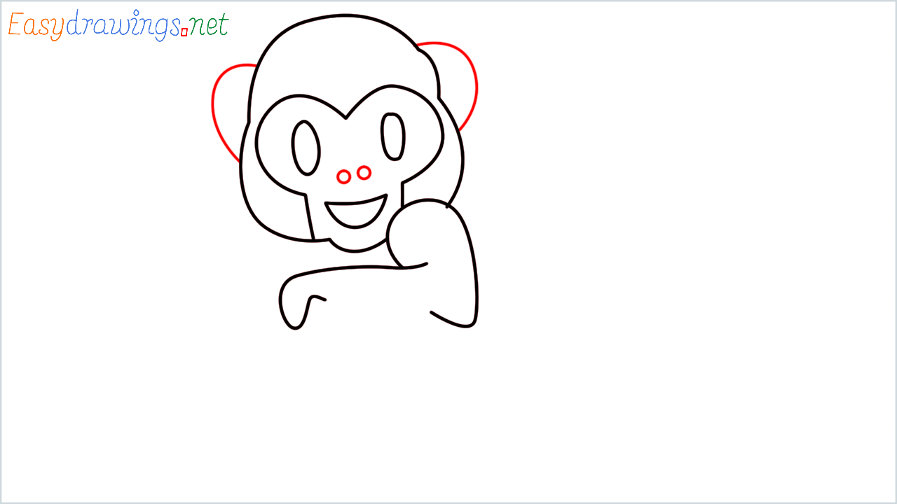 How to draw Monkey Emoji step (6)