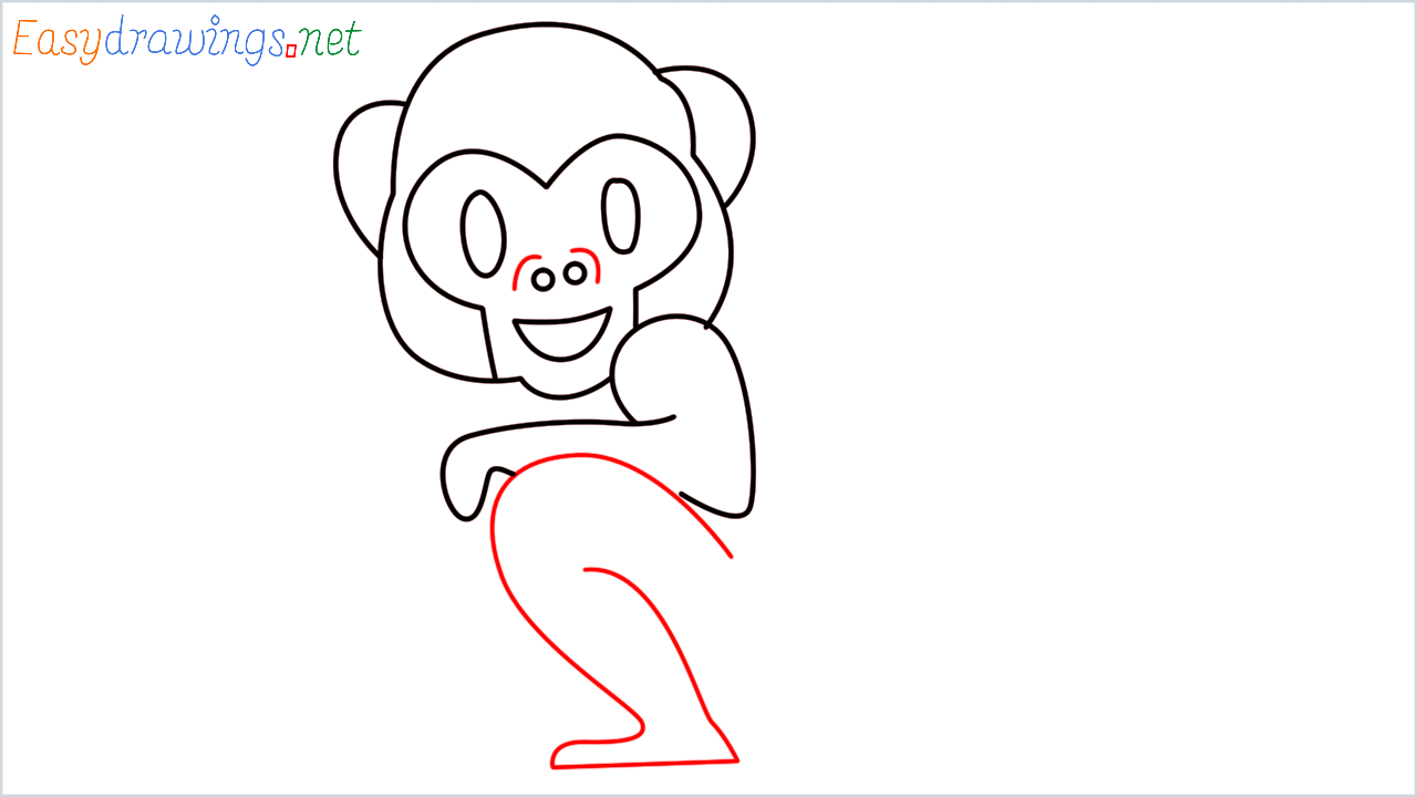 How to draw Monkey Emoji step (7)