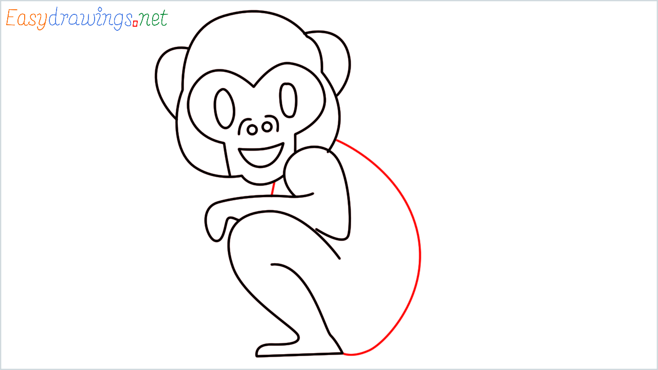 How to draw Monkey Emoji step (8)