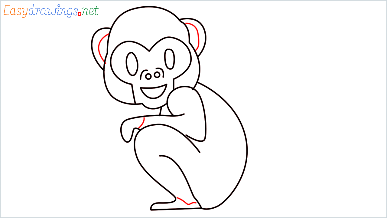 How to draw Monkey Emoji step (9)