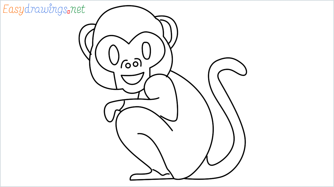 How to draw Monkey Emoji step by step for beginners
