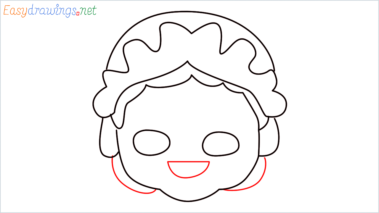 How to draw Mrs claus Emoji step (7)
