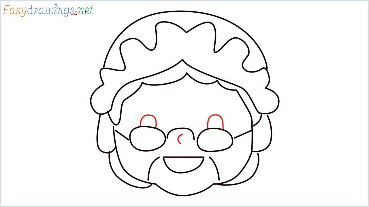 How to draw Mrs claus Emoji step (9)