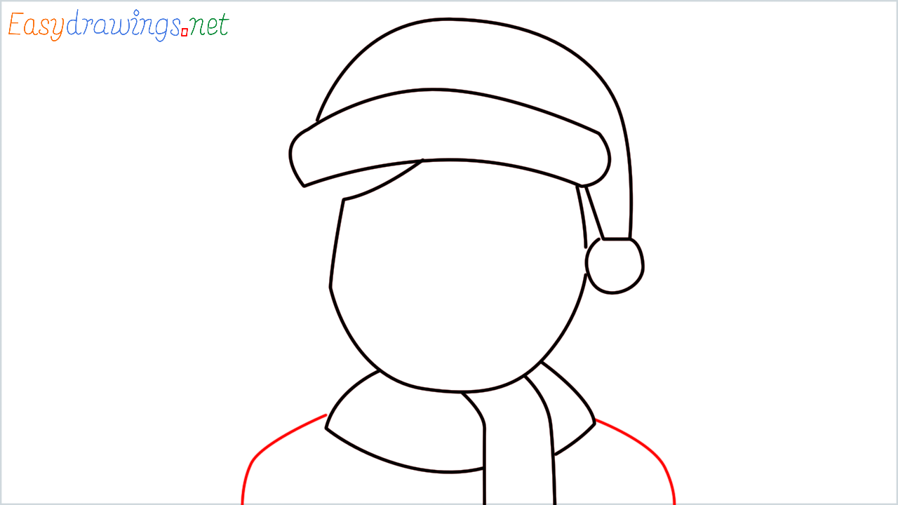 How to draw Mx claus Emoji step (6)
