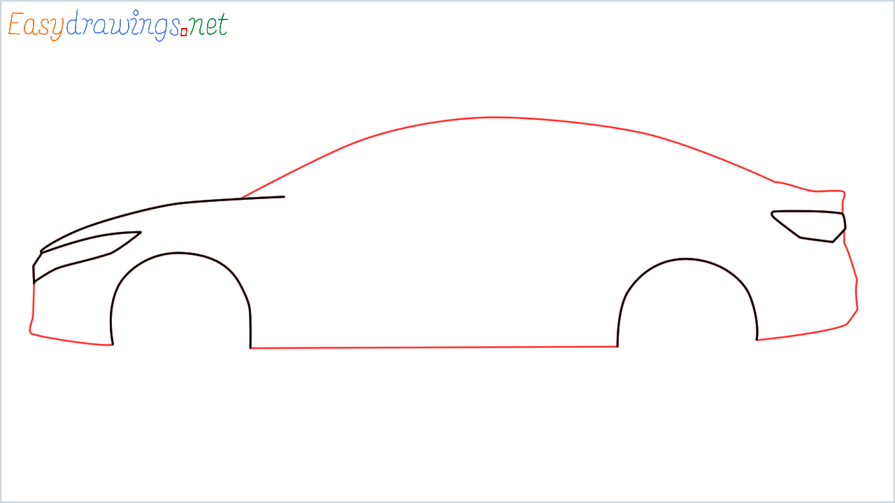 How to draw Nissan Sentra step (3)