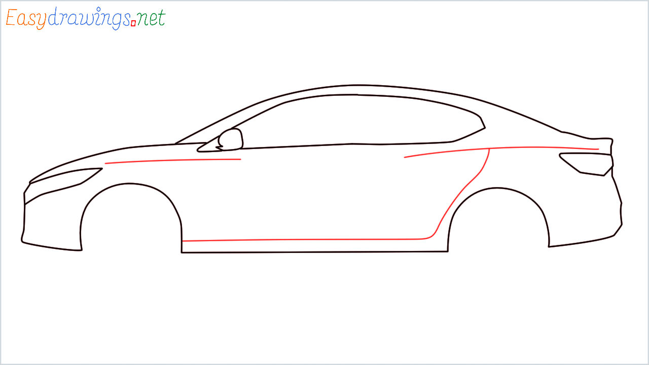 How to draw Nissan Sentra step (5)