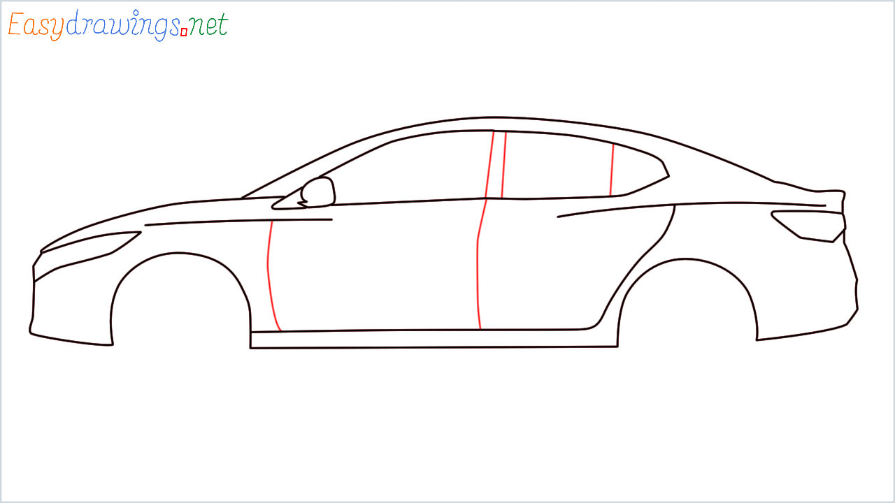 How to draw Nissan Sentra step (6)