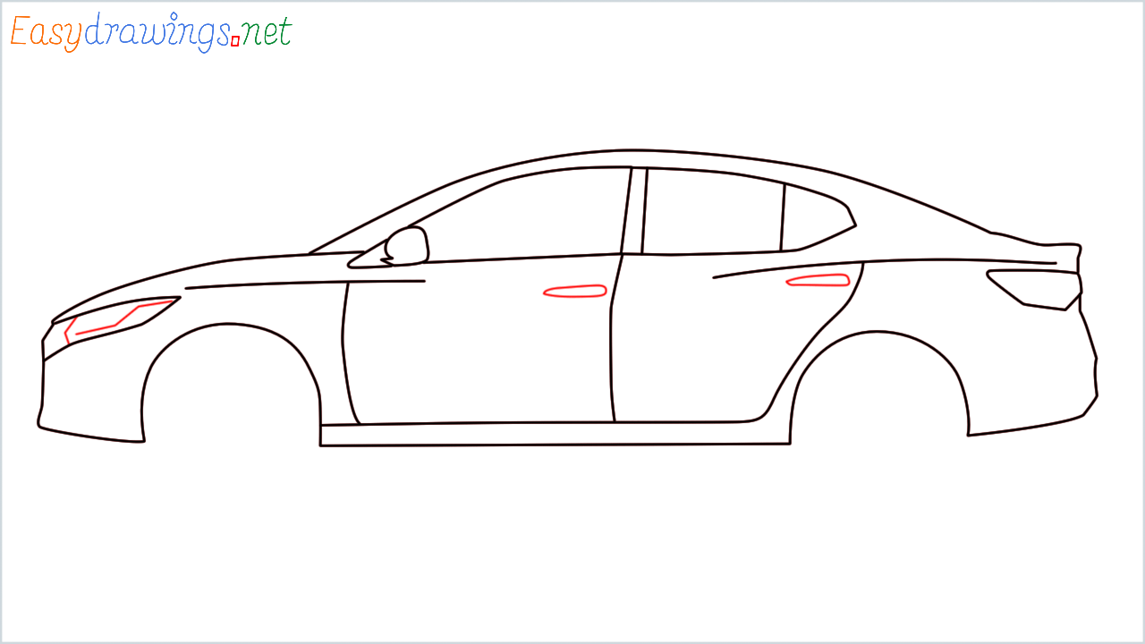 How to draw Nissan Sentra step (7)