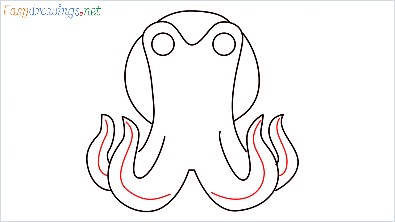 How to draw Octopus Emoji step (7)